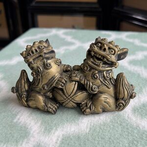 Golden Foo Dog Figurine